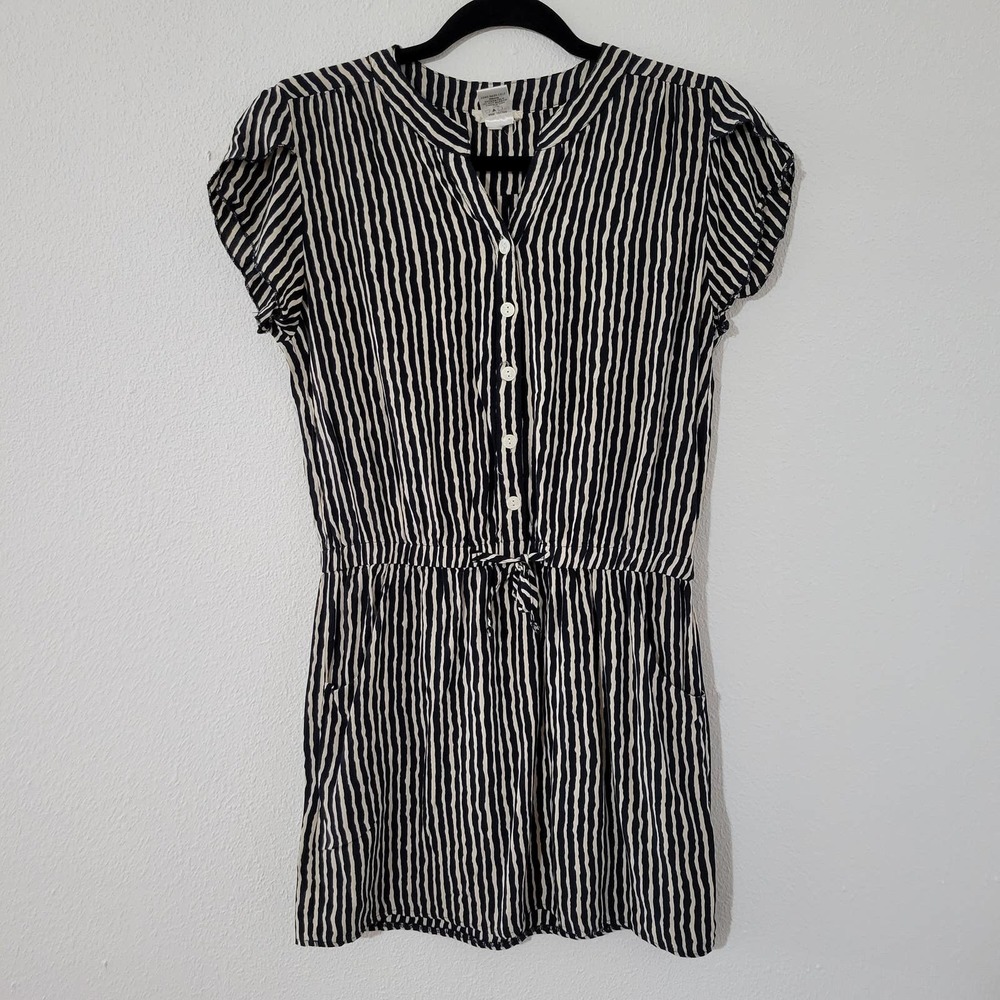 a Shappe Striped Button Up Placket Dress with Pockets